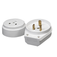 Разъем<br/>РШ-ВШ 32А 250В 2P+PE (ОУ) пластиковый бел. EKF PROxima  AS-250-O-01