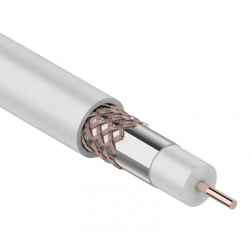 01-2223 ∙ Кабель коаксиальный RG-6U+Cu, 75 Ом, Cu/Al/Cu, 75%, 100м, Indoor, белый, Rexant