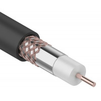 01-2232 ∙ Кабель коаксиальный RG-6U+Cu, 75 Ом, Cu/Al/Cu, 64%, 305м, черный Outdoor, Rexant