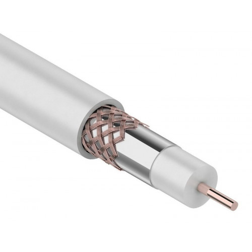 01-2233 ∙ Кабель коаксиальный RG-6U+Cu, 75 Ом, Cu/Al/Cu, 75%, 305м, Indoor, белый, Rexant