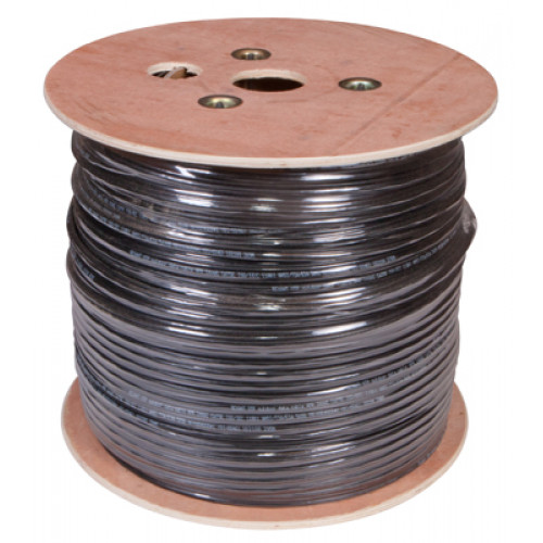 Кабель витая пара U/UTP,  CAT 5e, PE,  4PR,  24AWG, OUTDOOR, SOLID,  черный,  с тросом,  305м,  REXANT