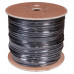 Кабель витая пара F/UTP,  CAT 5e, PE,  4PR,  24AWG, OUTDOOR, SOLID,  черный,  с тросом,  305м,  REXANT