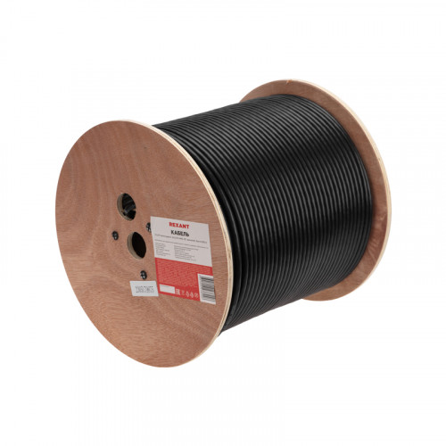 Кабель витая пара F/UTP,  CAT 6, PE,  4PR,  23AWG, OUTDOOR, SOLID,  черный,  305м REXANT