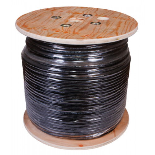 Кабель витая пара U/UTP,  CAT 5, PE,  16PR,  24AWG, OUTDOOR, SOLID,  черный,  305м,  REXANT