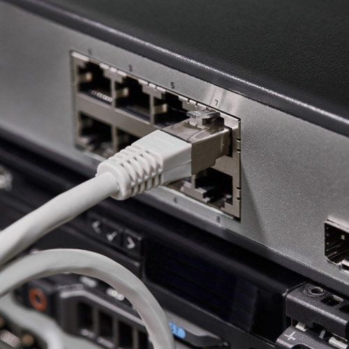 Шнур коммутационный,  патч-корд F/UTP RJ45-RJ45, CAT 6, ZH нг(А)-HF,  серый,  0,5м REXANT