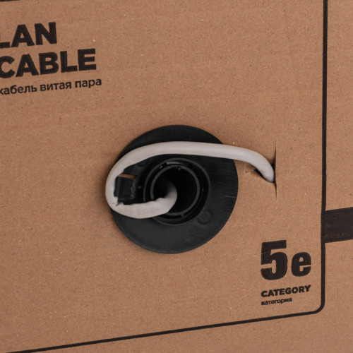 Кабель витая пара F/UTP,  CAT 5е, PVC,  4PR,  24AWG, INDOOR, SOLID,  серый,  305м,  серия LIGHT,  РФ REXANT